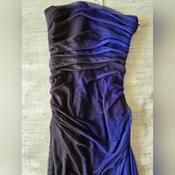 NWT Zara Strapless Indigo and Black Asymmetrical Dress - Picture 6 of 6